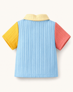 Baby  Color Block Button-Up Shirt and Shorts Set