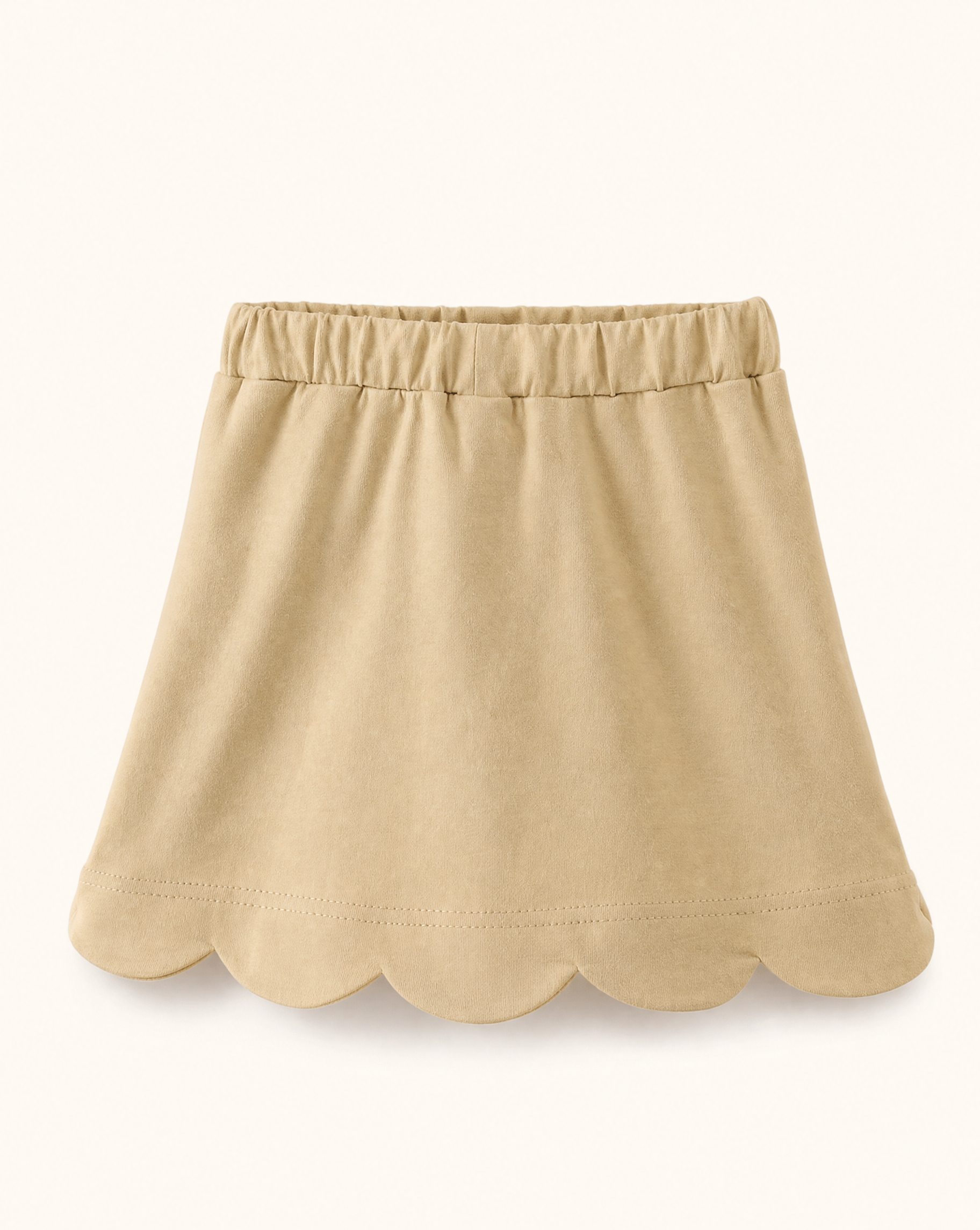 Scallop Hem Bow Skort - Khaki