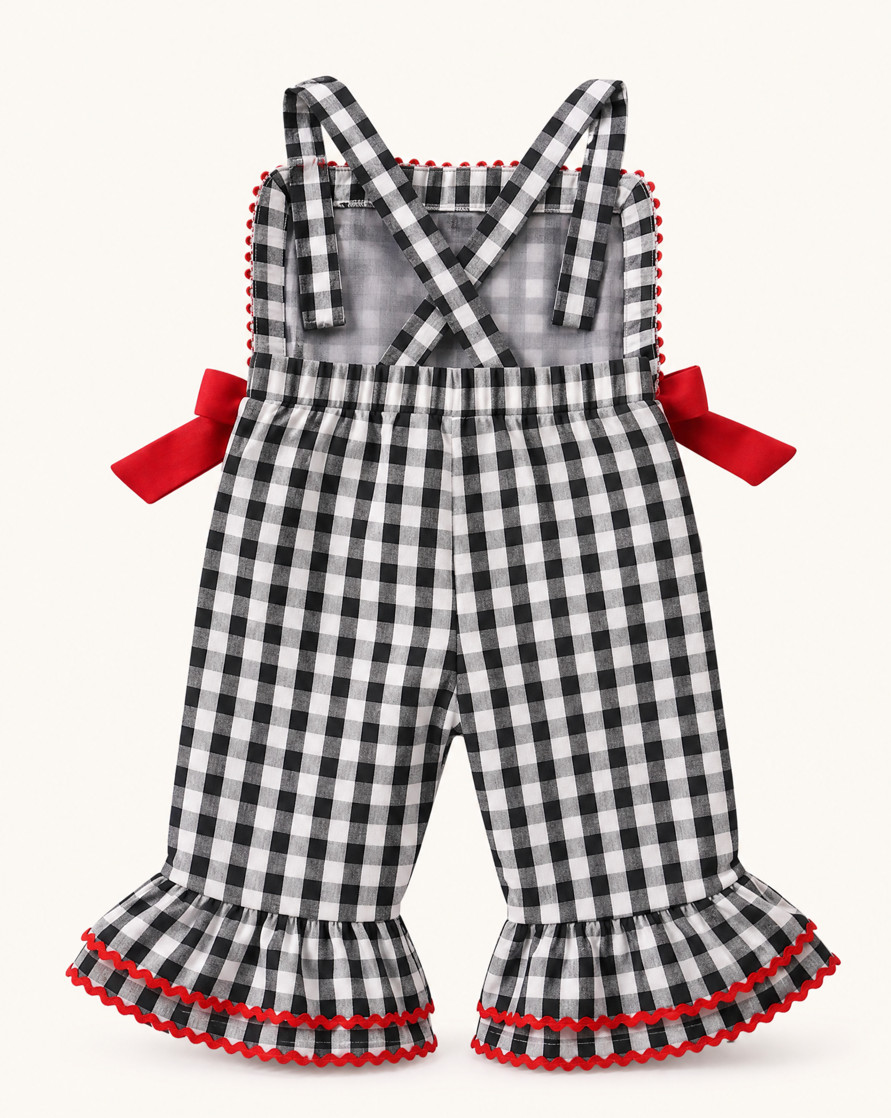 Baby & Toddler Gingham Soccer Ball Ruffle Jumpsuit
