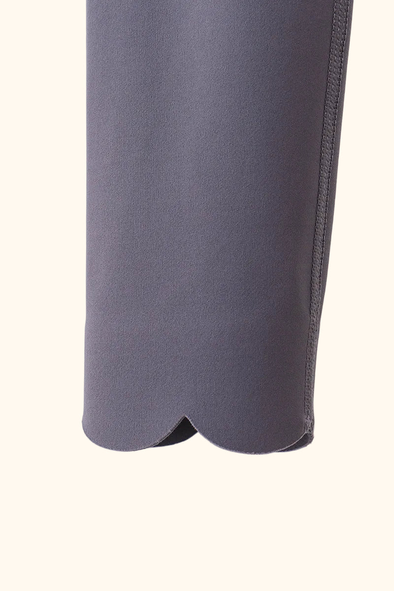 Scalloped Yoga Active Leggings - Gray