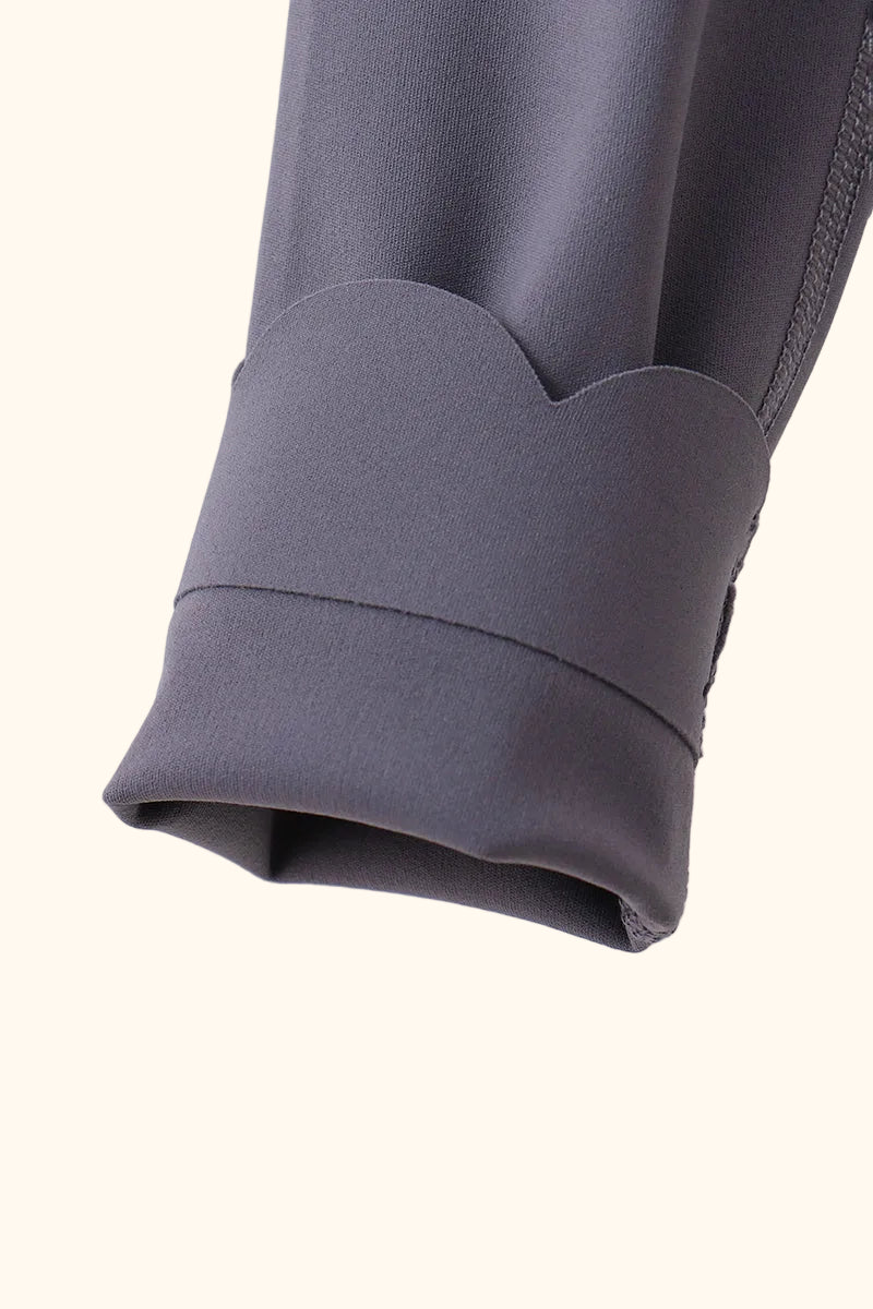 Scalloped Yoga Active Leggings - Gray