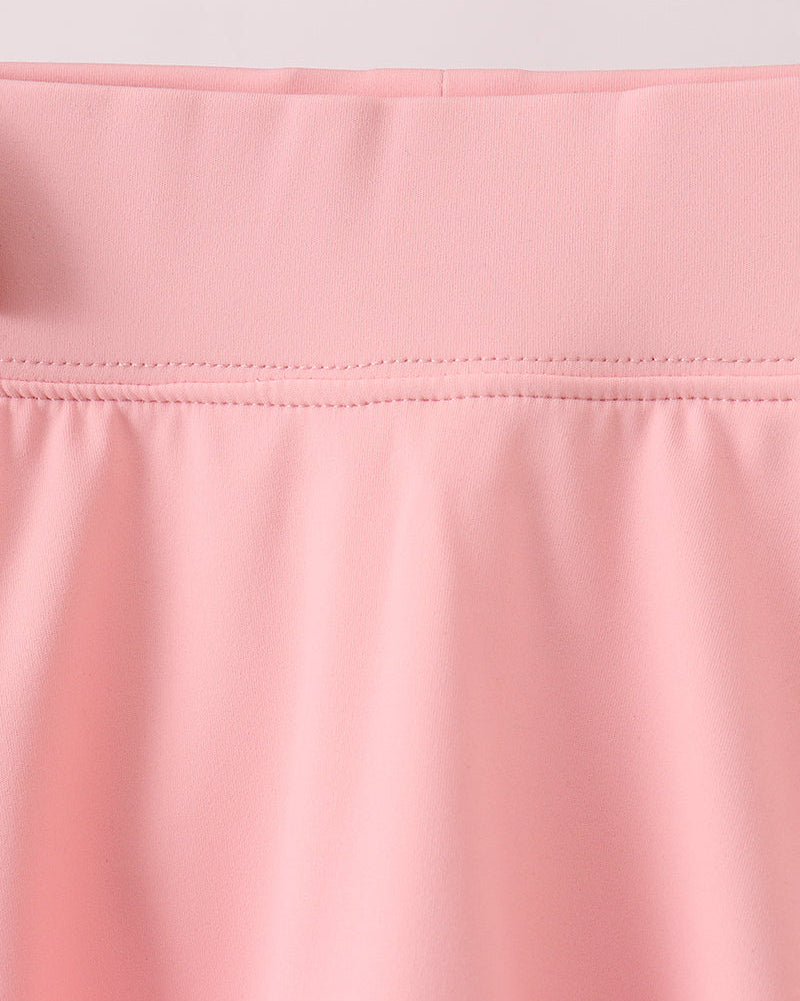 Kids Scalloped Active Skorts Set - Pink