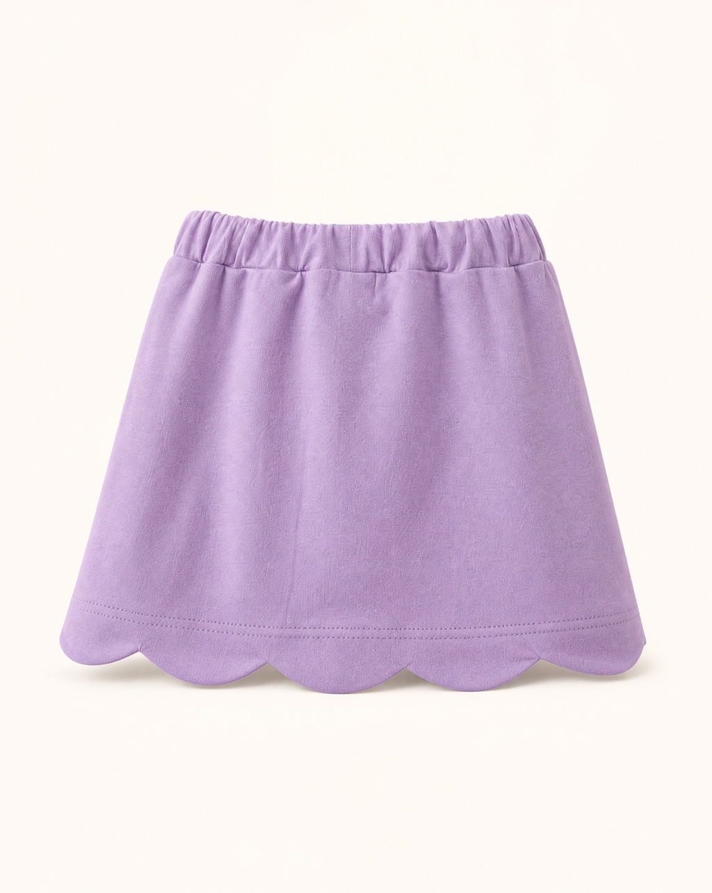 Scallop Hem Bow Skort - Purple