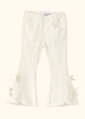 Bow Detail Flare Denim Pants