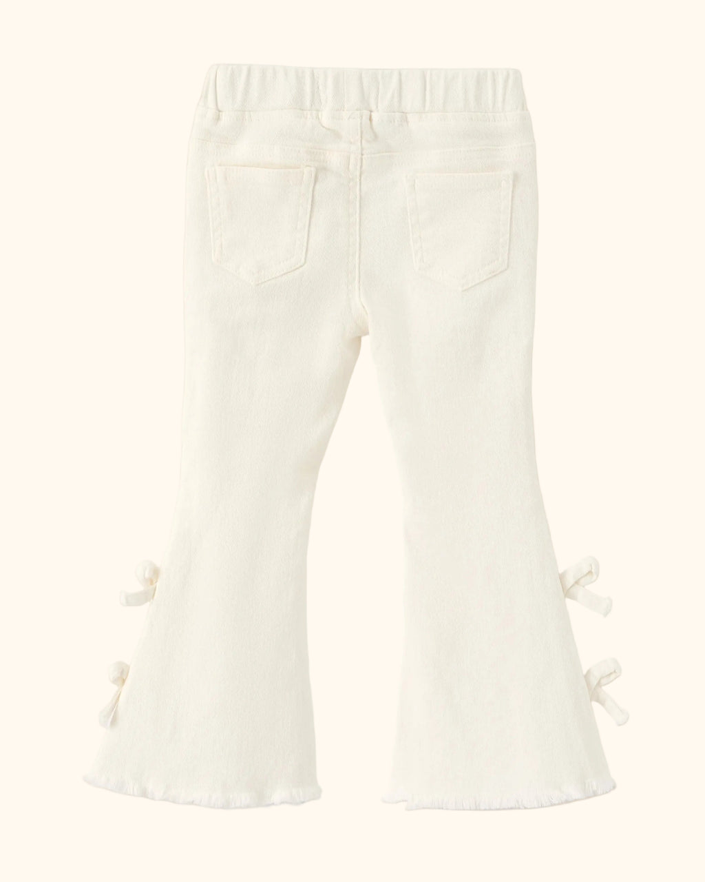 Bow Detail Flare Denim Pants