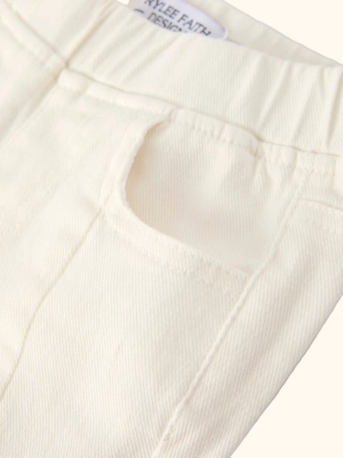 Bow Detail Flare Denim Pants