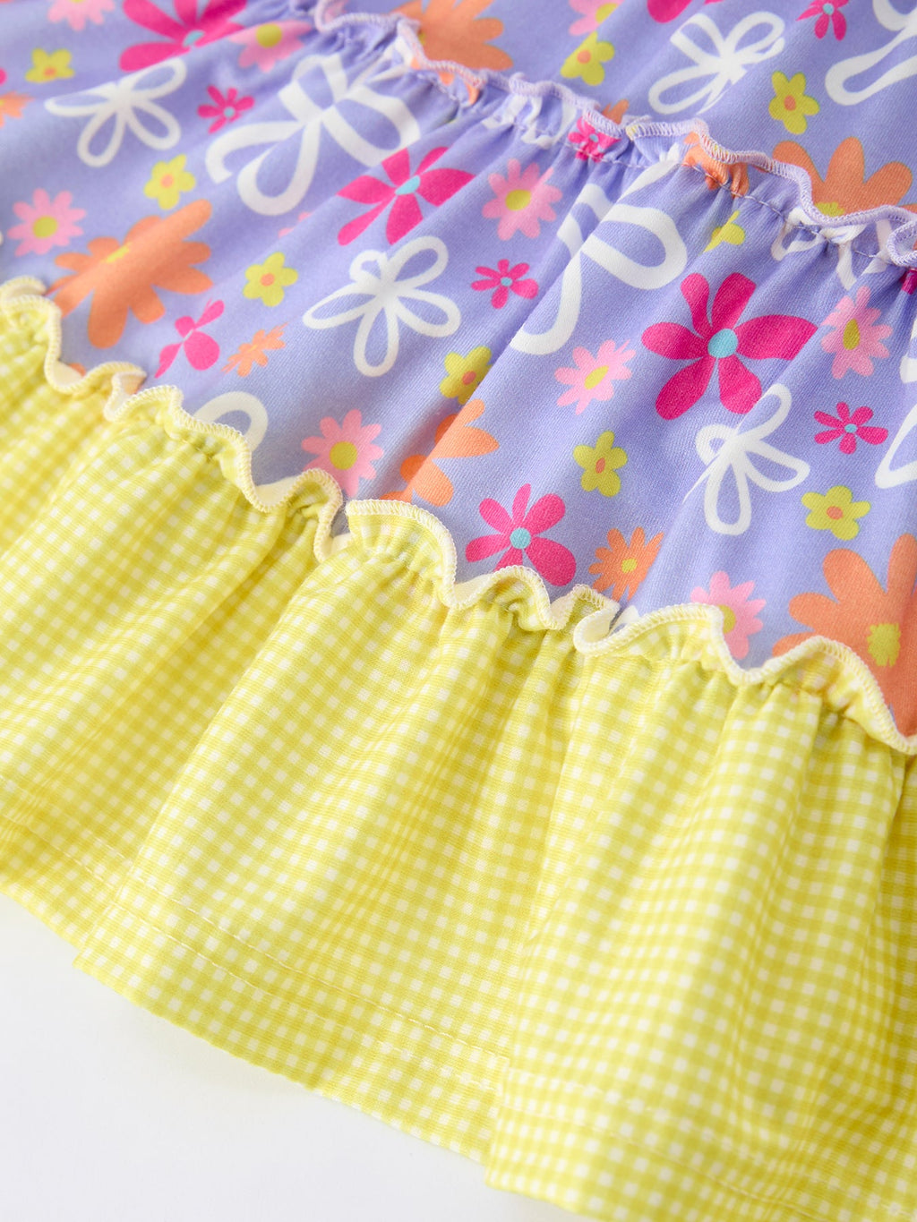 Floral Smocked Bow Ruffle Dress