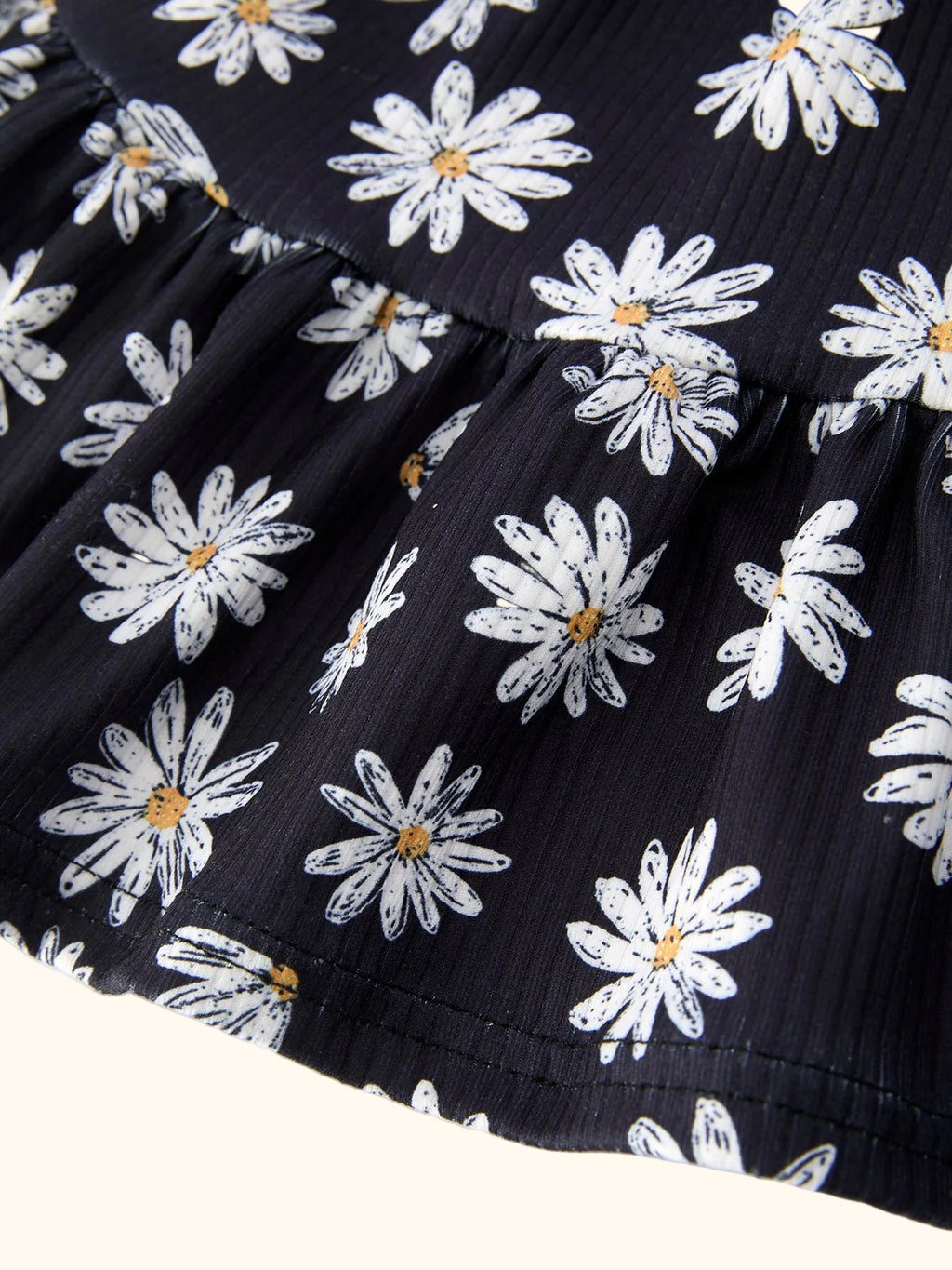 Daisy Print & Solid Ruffle Dress 2-Pack