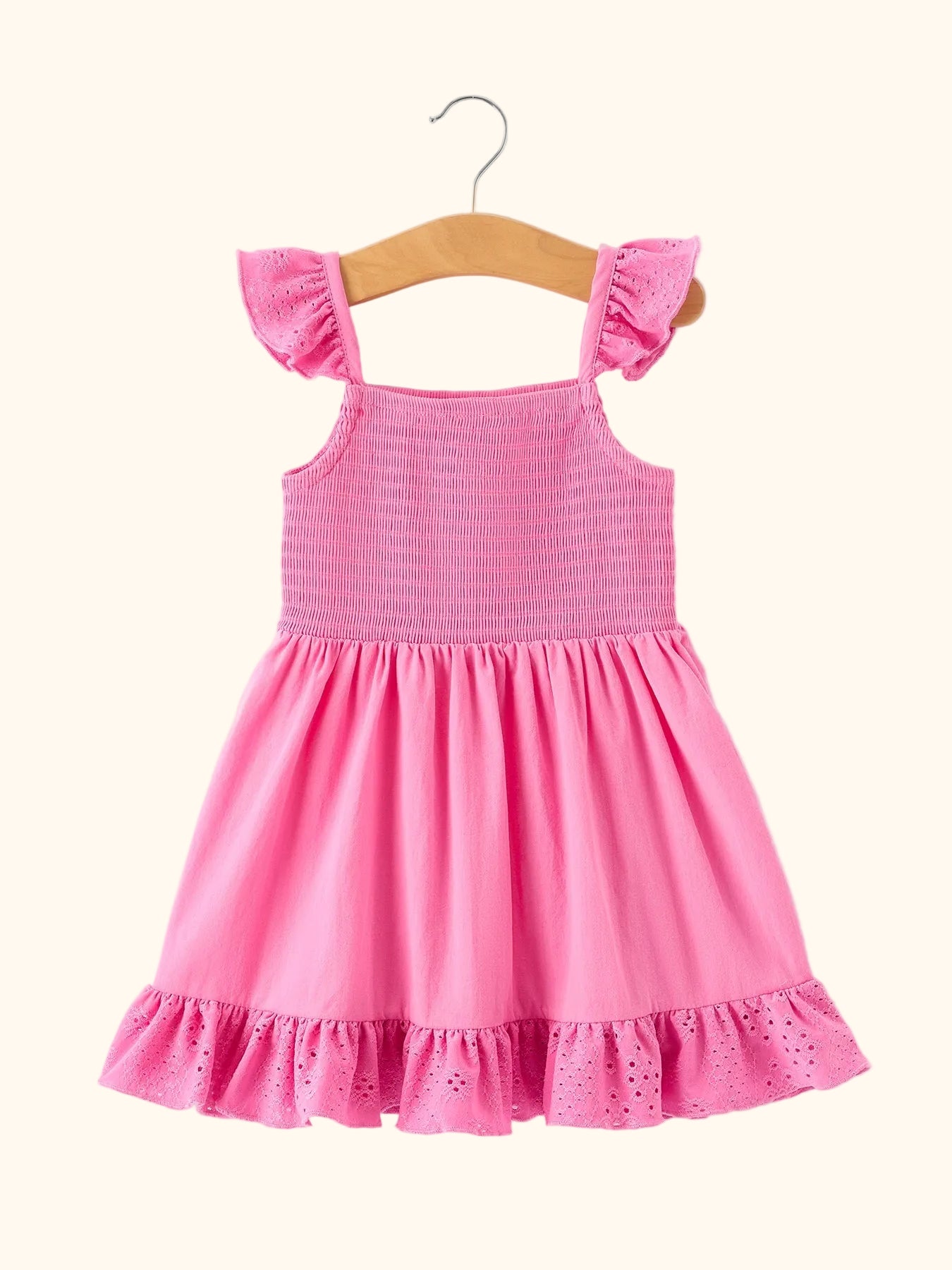Smocked Eyelet Ruffle Dress