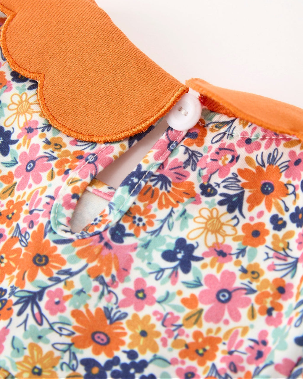 Petal Collar Smocked Floral Dress