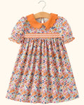 Petal Collar Smocked Floral Dress