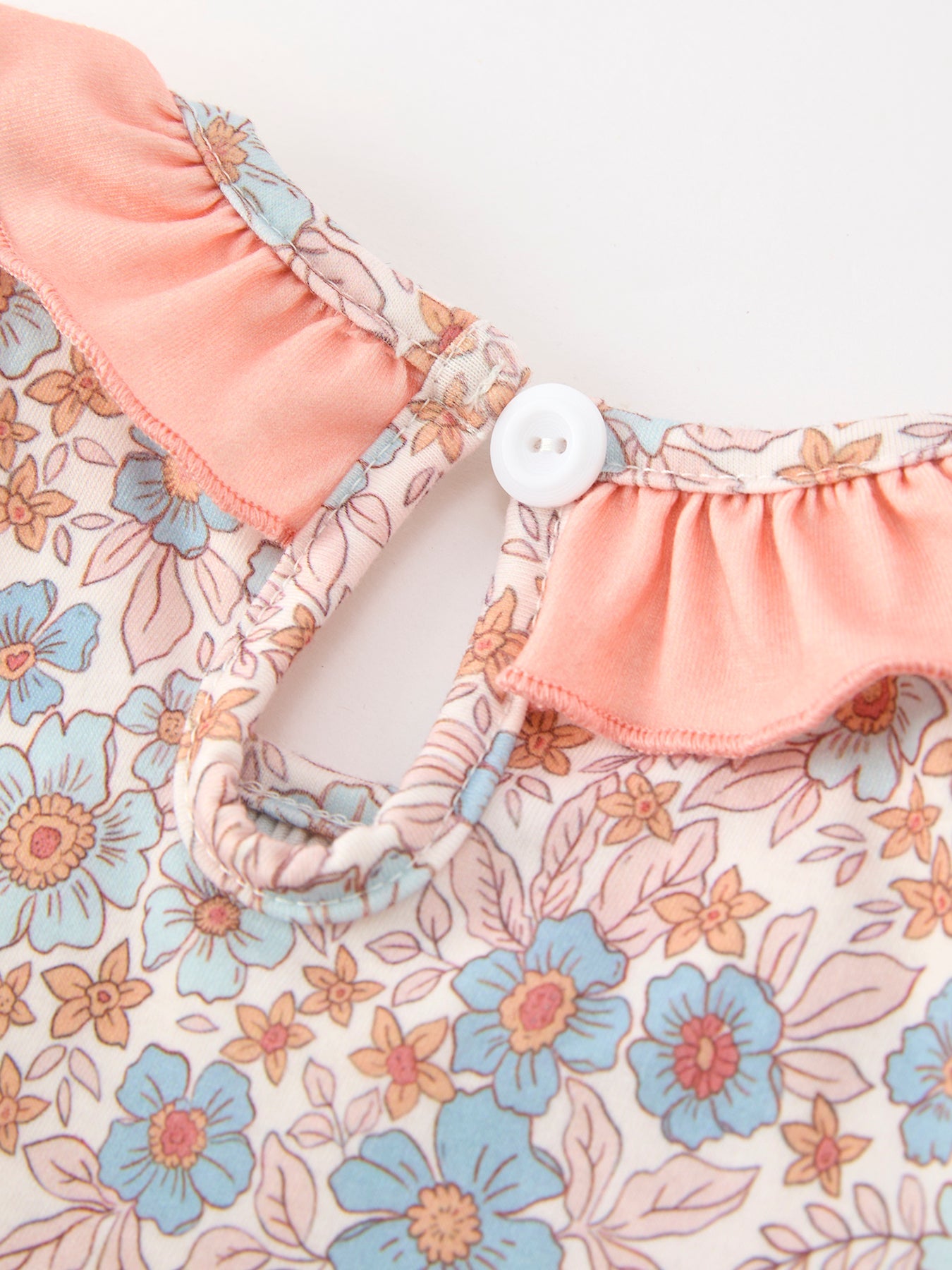 Fall Floral Smocked Ruffle Bow Dress