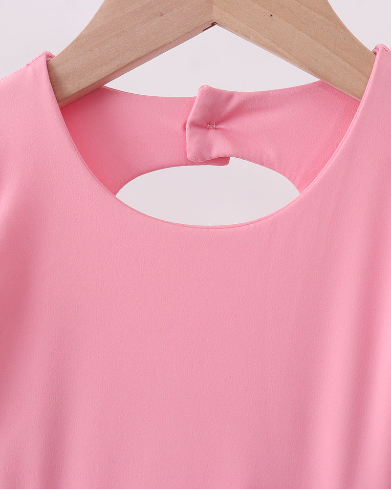 Scalloped Bow Active Dress - Pink