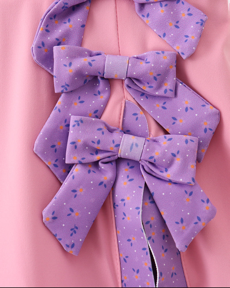 Scalloped Bow Active Dress - Pink