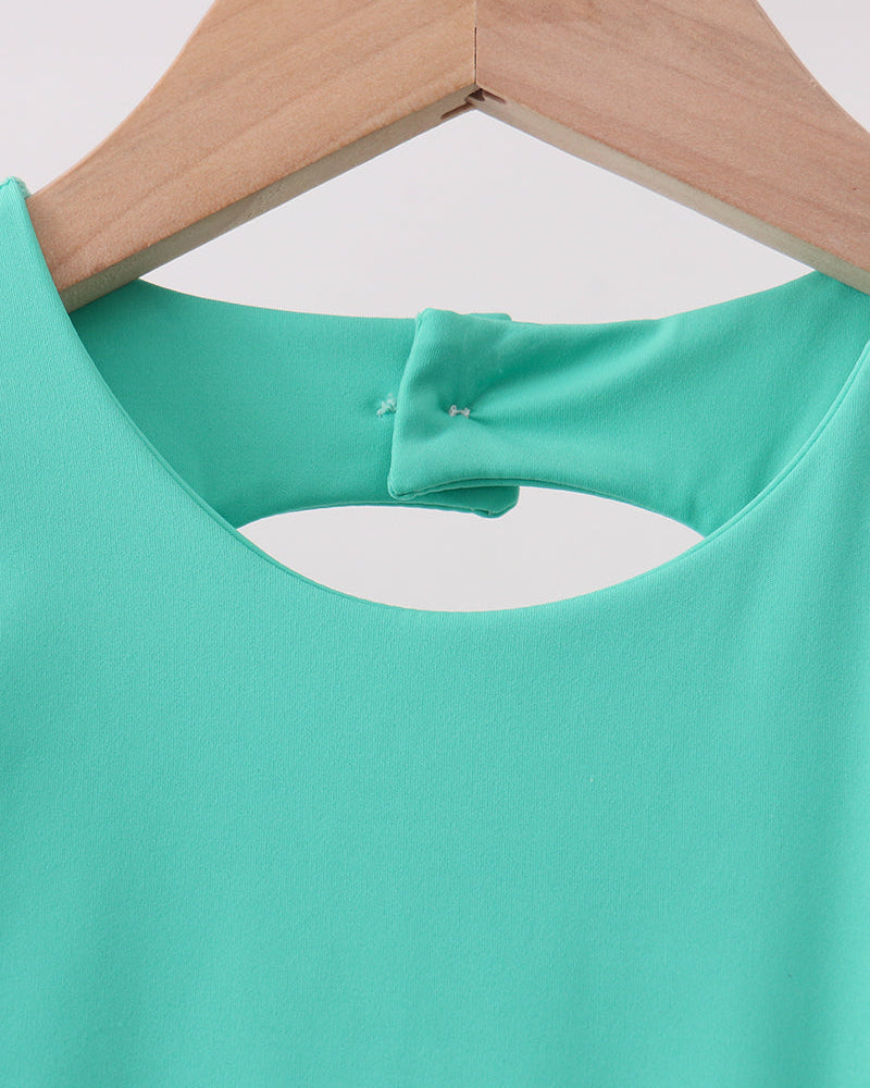 Scalloped Bow Active Dress - Green