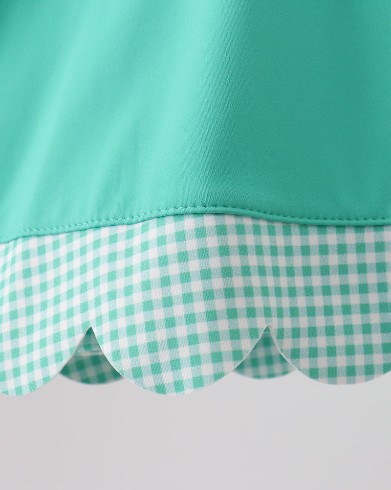 Scalloped Bow Active Dress - Green