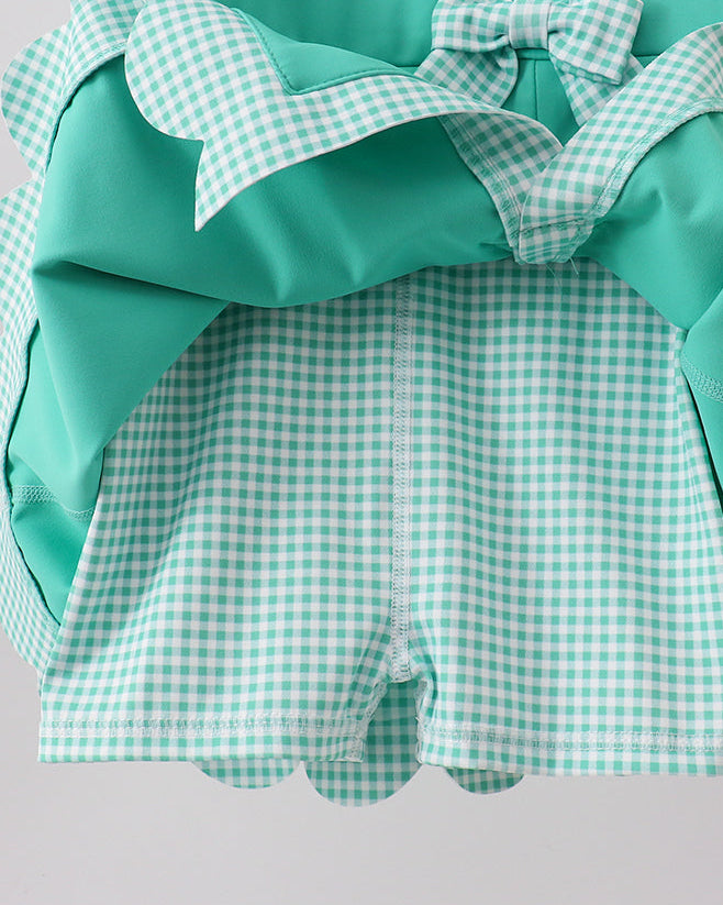 Scalloped Bow Active Dress - Green