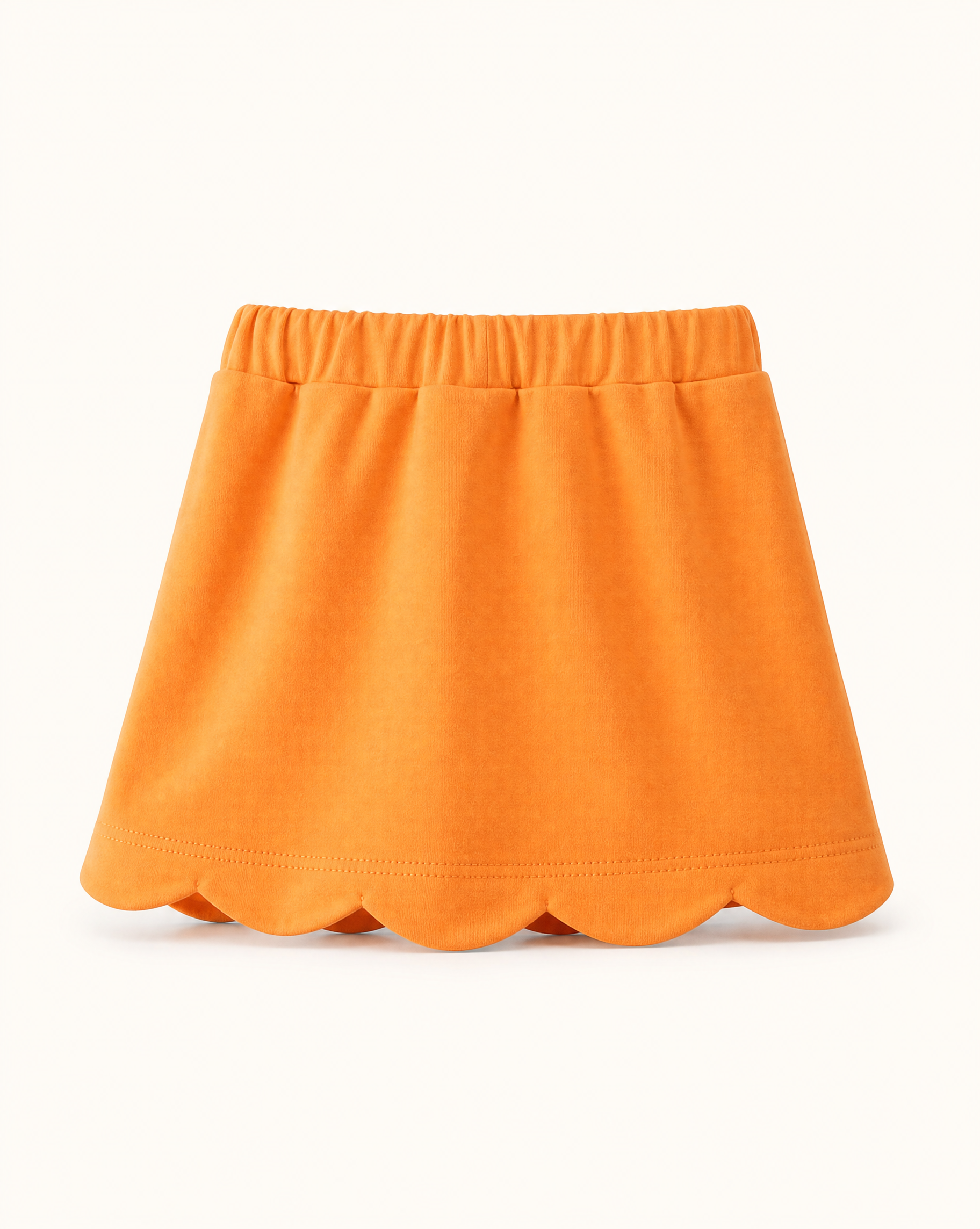 Scallop Hem Bow Skort - Orange