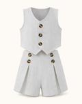 Baby Button-Front Vest & Tailored Shorts Set