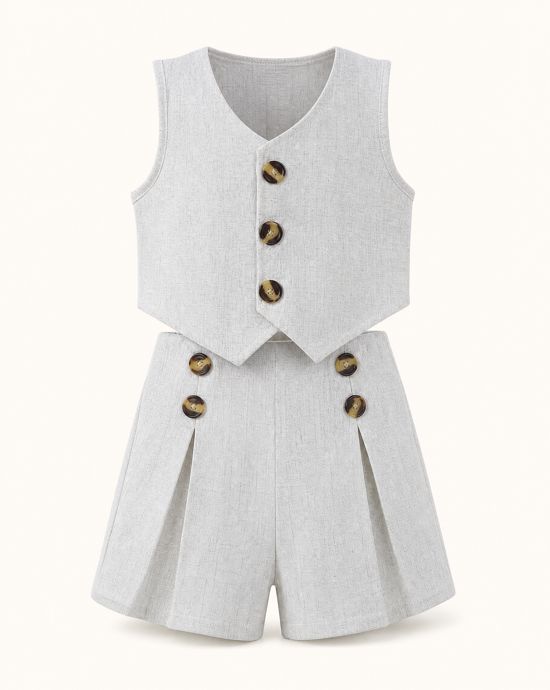 Baby Button-Front Vest & Tailored Shorts Set