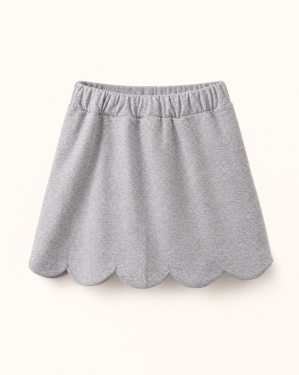 Scallop Hem Bow Skort - Gray