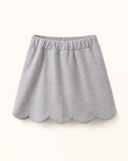 Scallop Hem Bow Skort - Gray