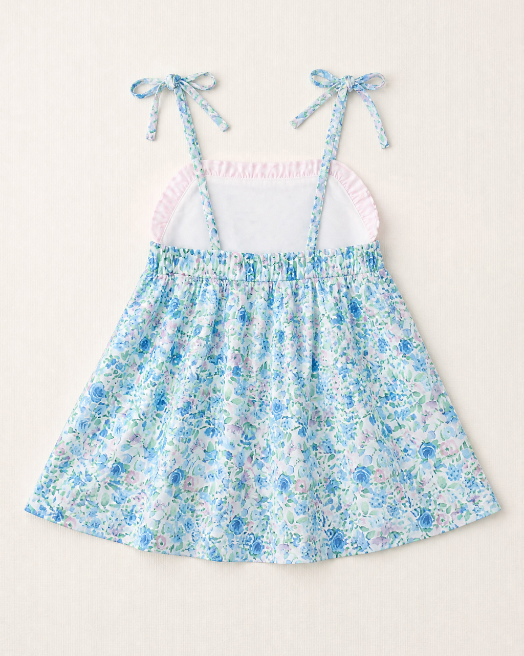Baby Floral Tie-Strap Dress and Gingham Ruffle Shorts Set