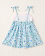 Baby Floral Tie-Strap Dress and Gingham Ruffle Shorts Set