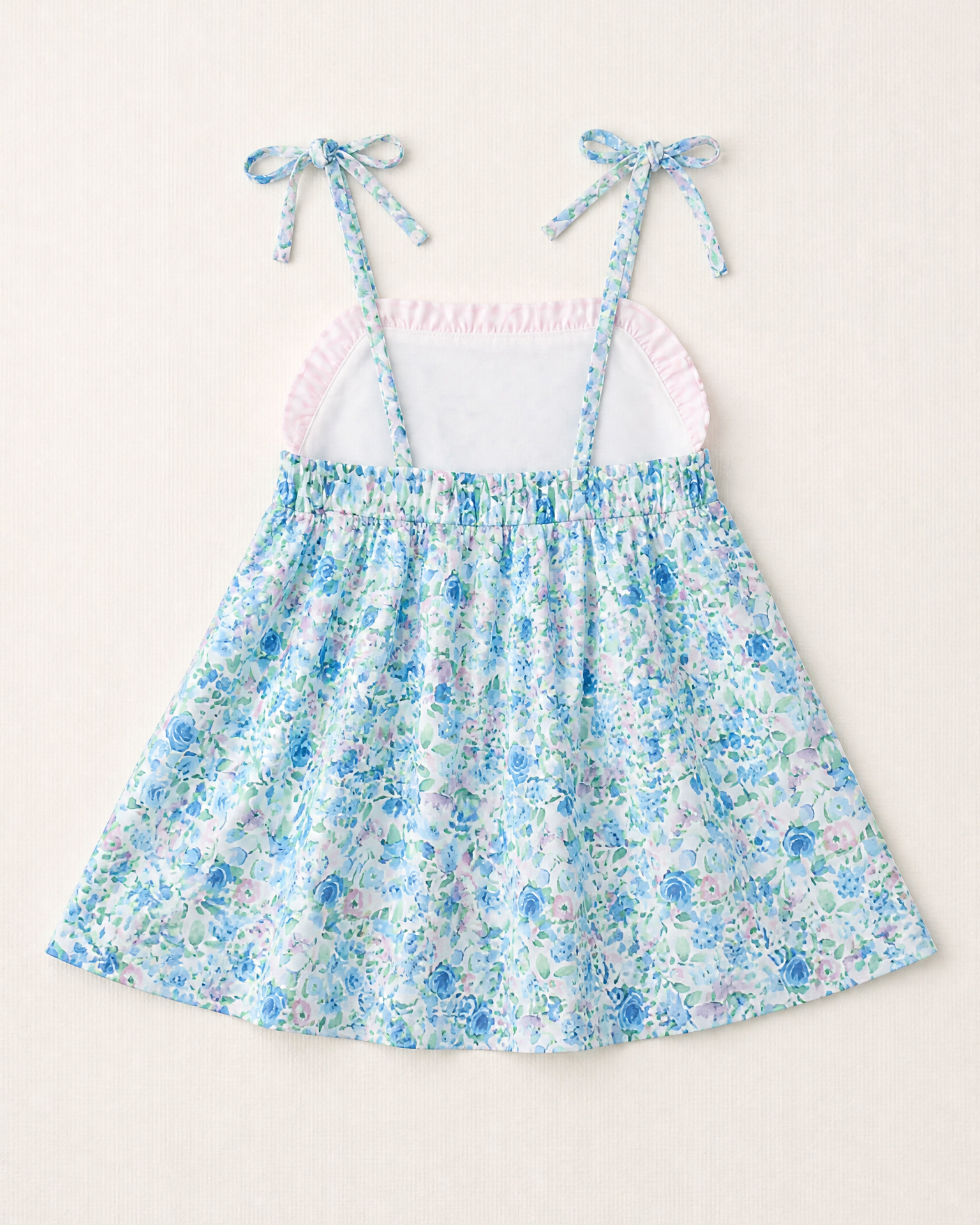 Baby Floral Tie-Strap Dress and Gingham Ruffle Shorts Set