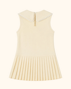 Kids Bow Collar Pleated Dress