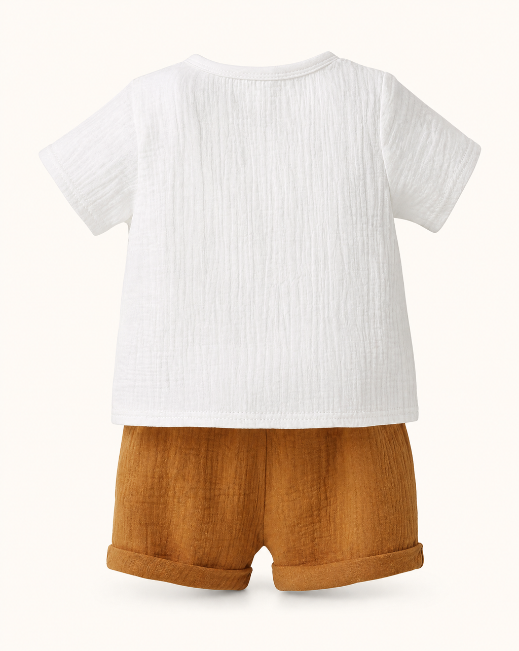 Baby Color Block Pocket Tee and Drawstring Shorts Set