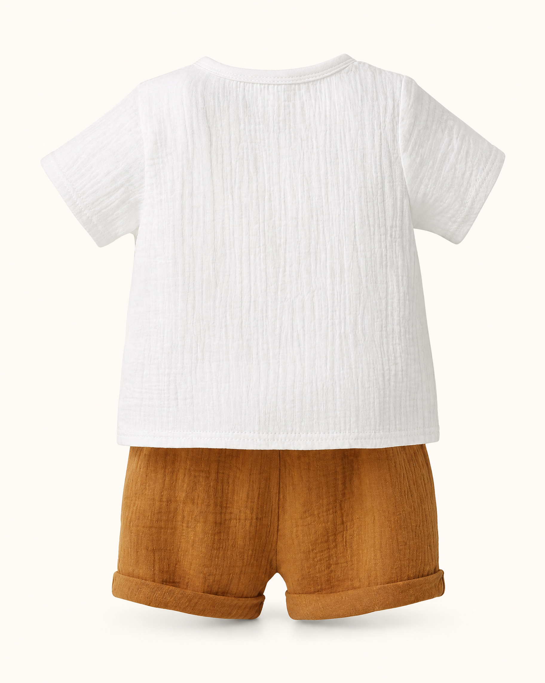 Baby Color Block Pocket Tee and Drawstring Shorts Set