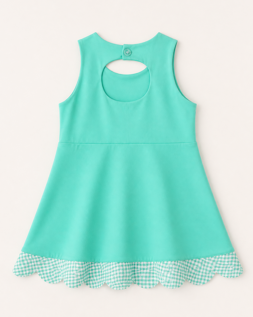 Scalloped Bow Active Dress - Green