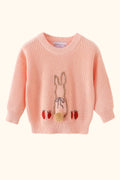 Cable Knit Bunny Sweater - Coral
