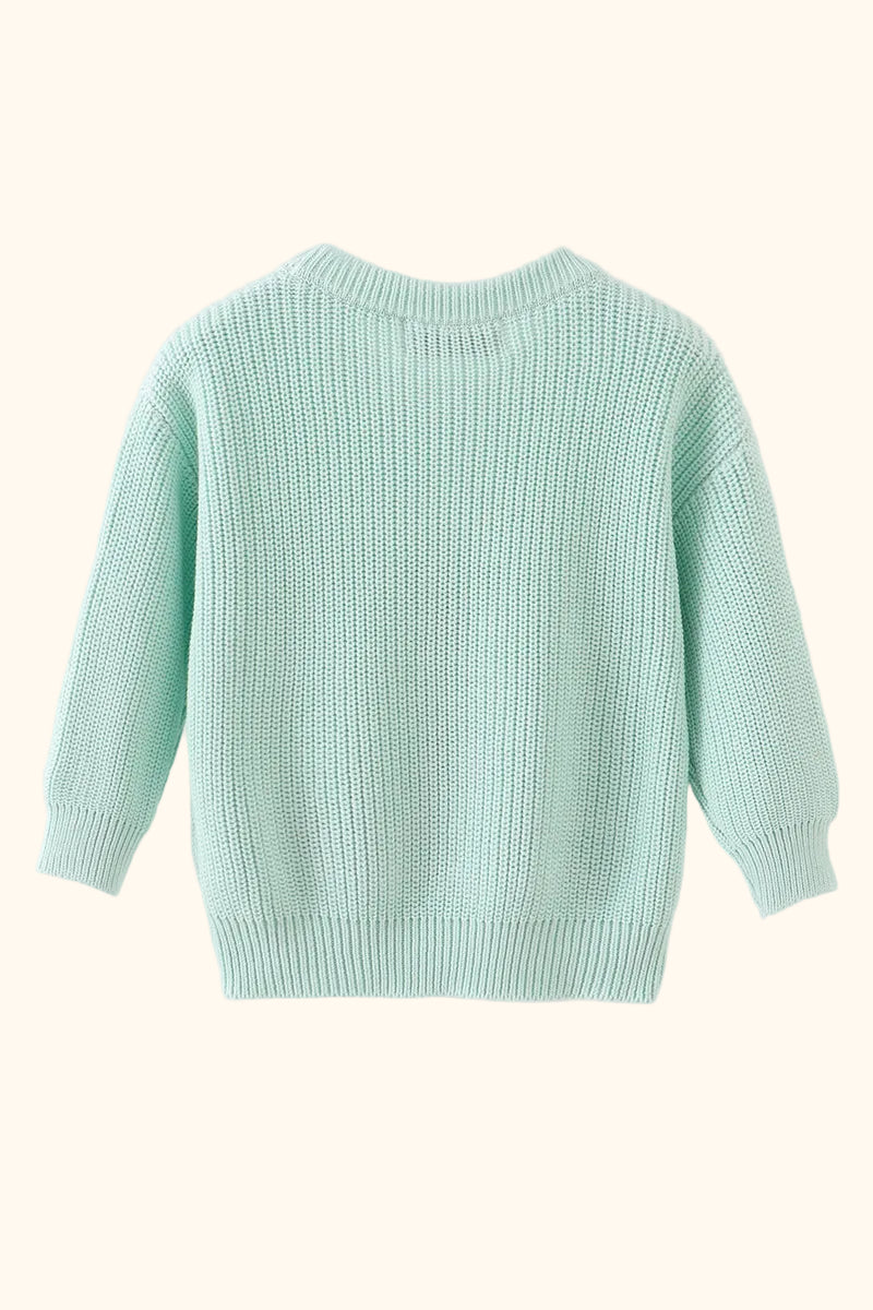 Cable Knit Bunny Sweater - Blue