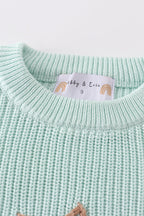 Cable Knit Bunny Sweater - Blue