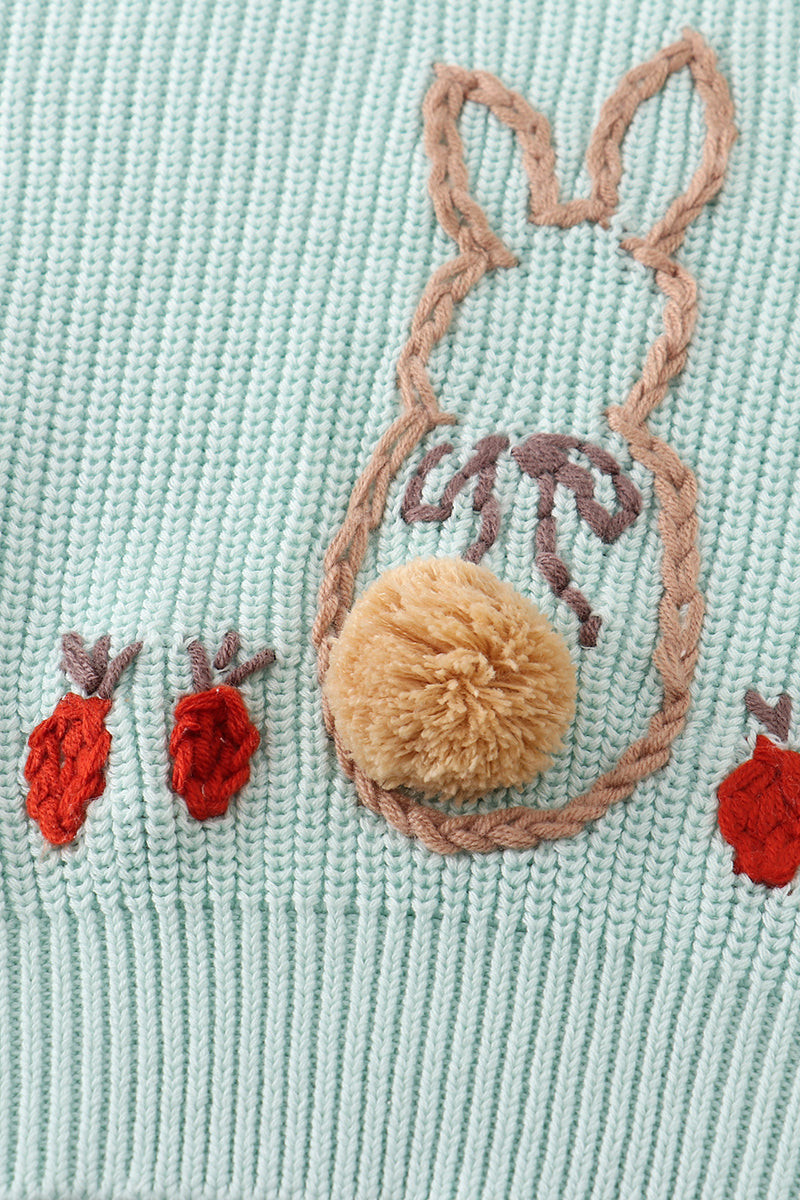 Cable Knit Bunny Sweater - Blue
