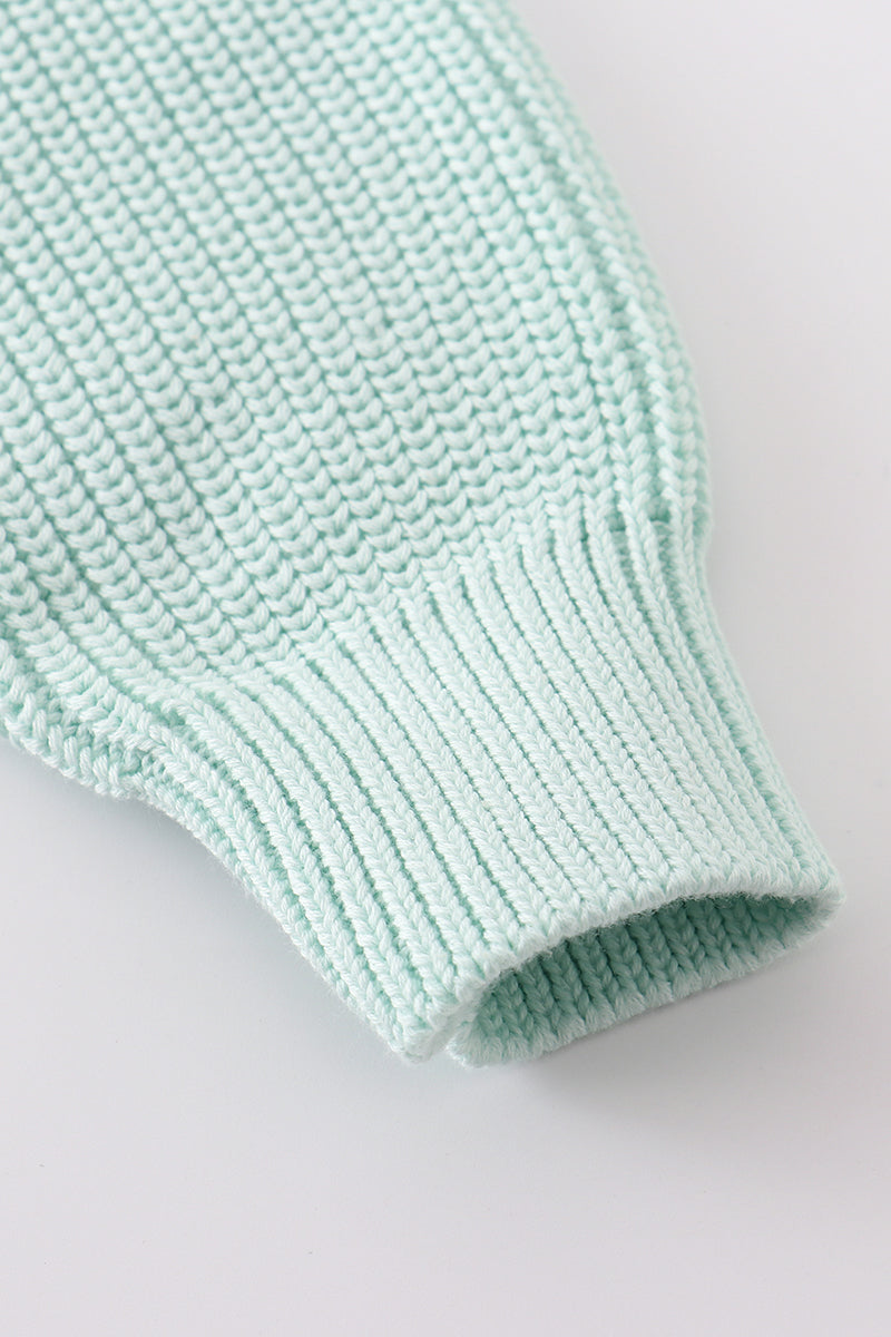 Cable Knit Bunny Sweater - Blue