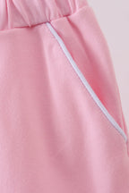 Scallop Hem Bow Skort - Pink