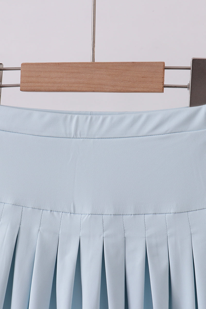 Pleated Tennis Skort - Light Blue