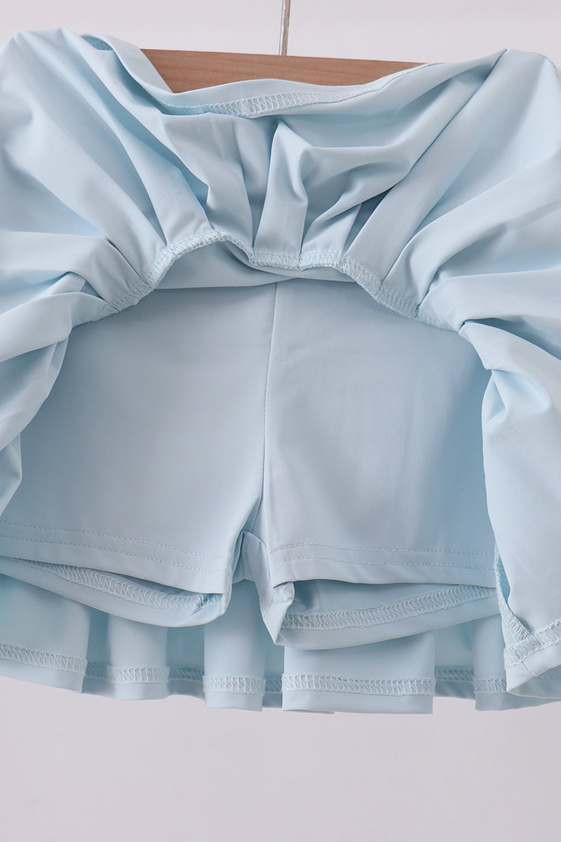 Pleated Tennis Skort - Light Blue