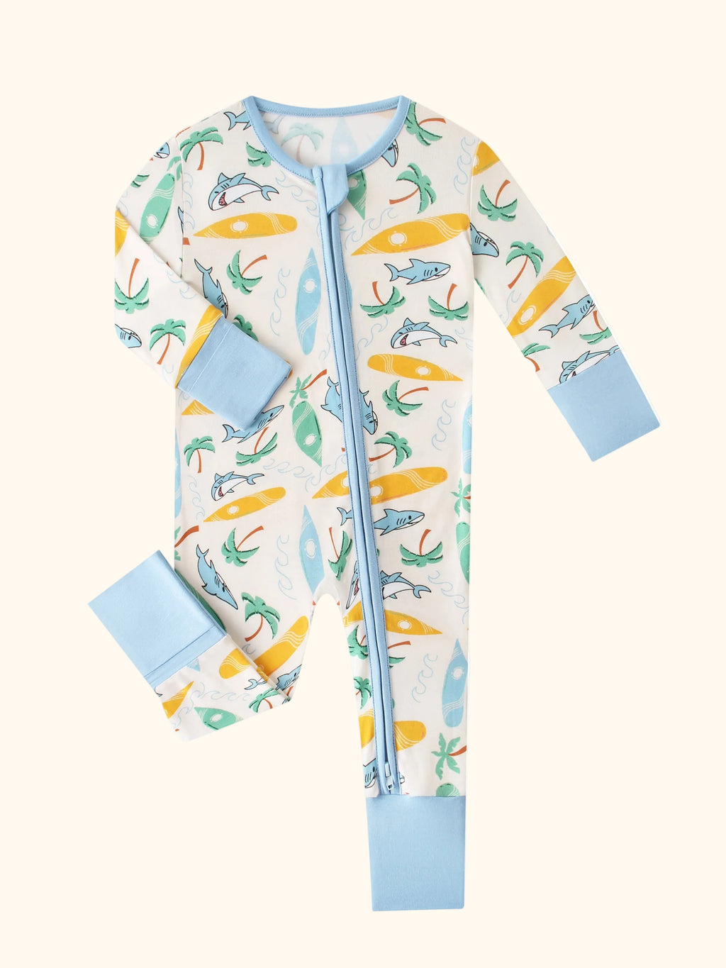 PoshTOT Beach Surf Bamboo Convertible Zippy Romper