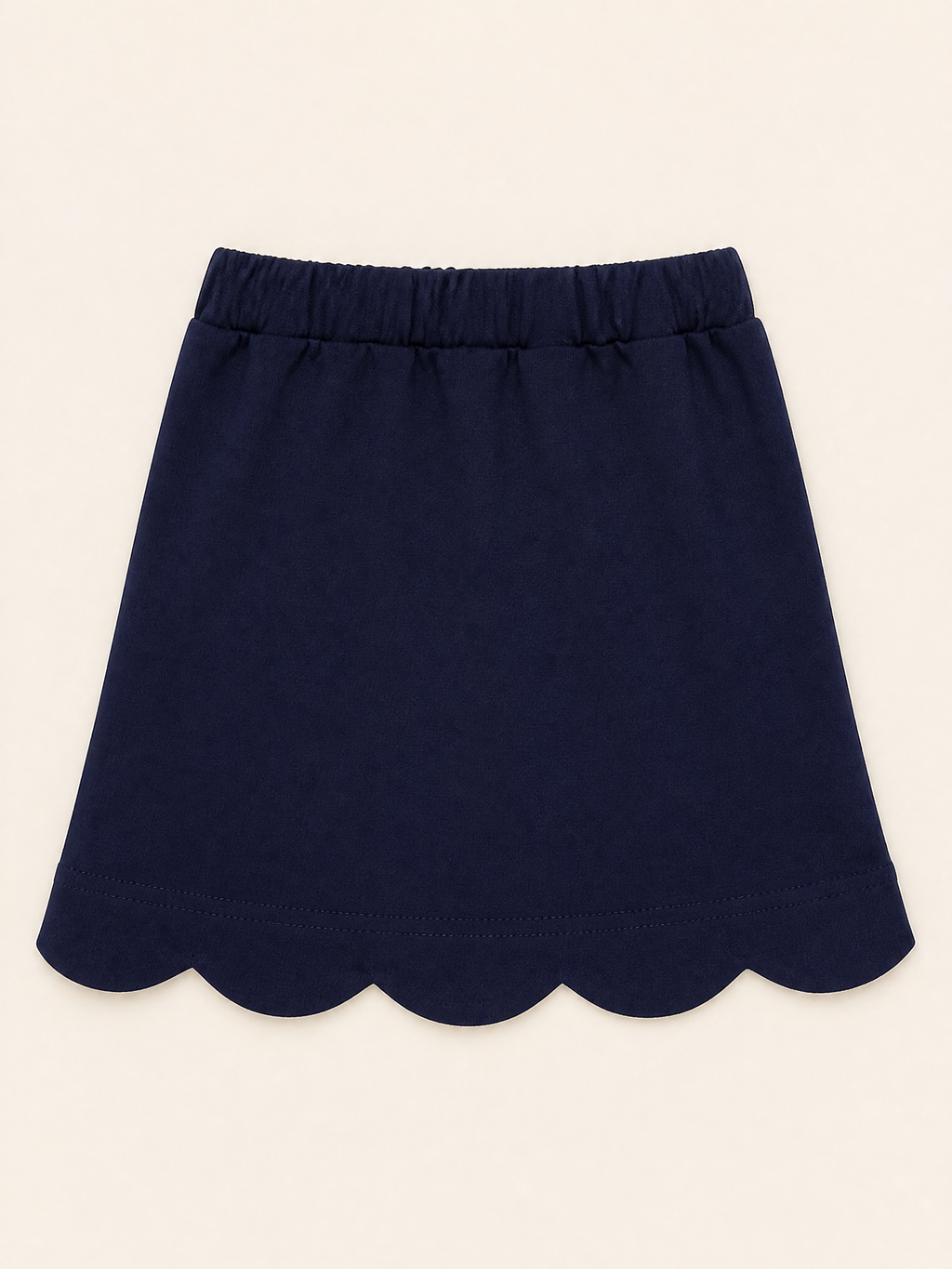 Scallop Hem Skort - Navy