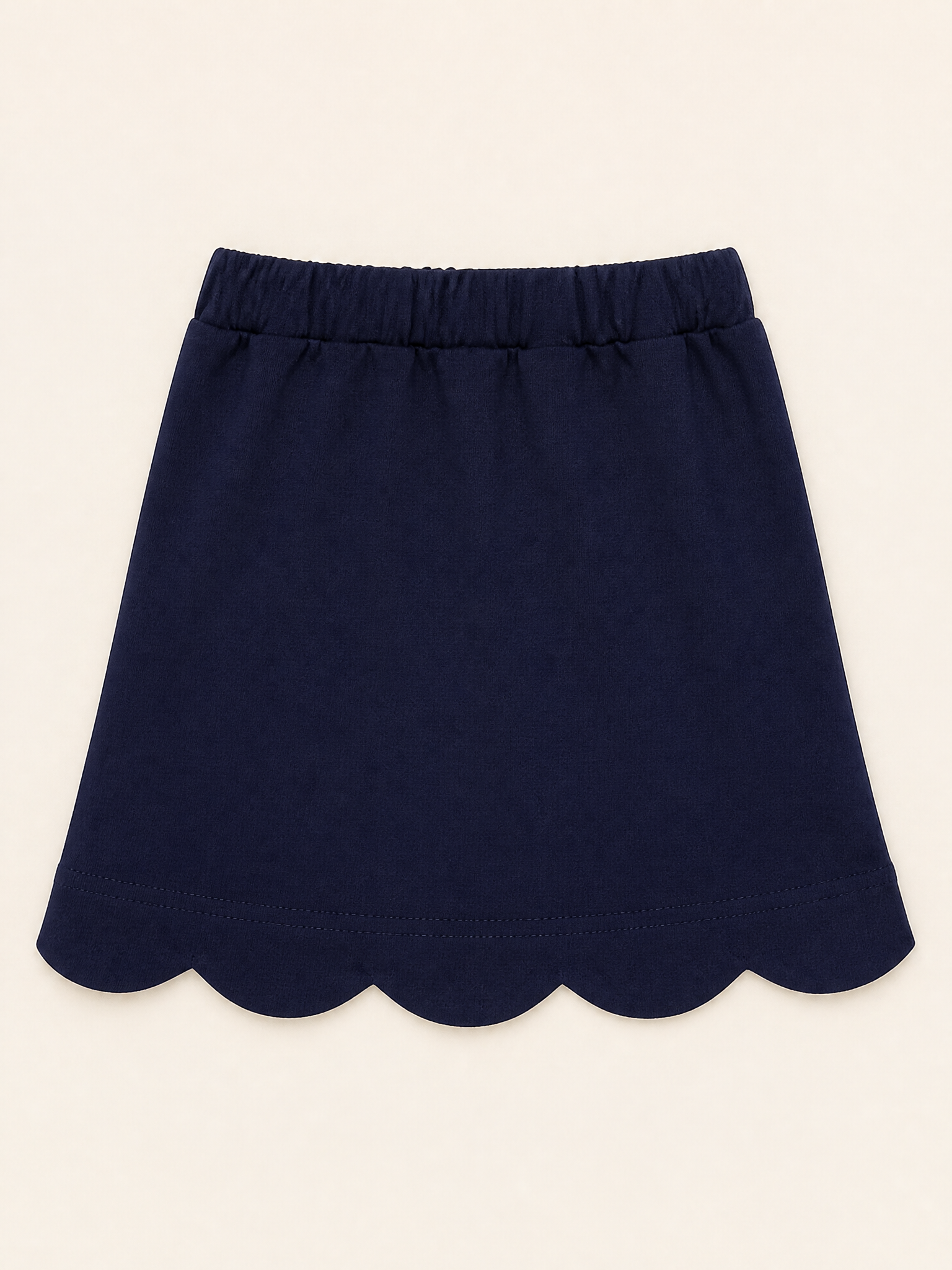 Scallop Hem Skort - Navy