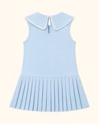 Kids Bow Collar Pleated Dress