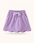 Scallop Hem Bow Skort - Purple