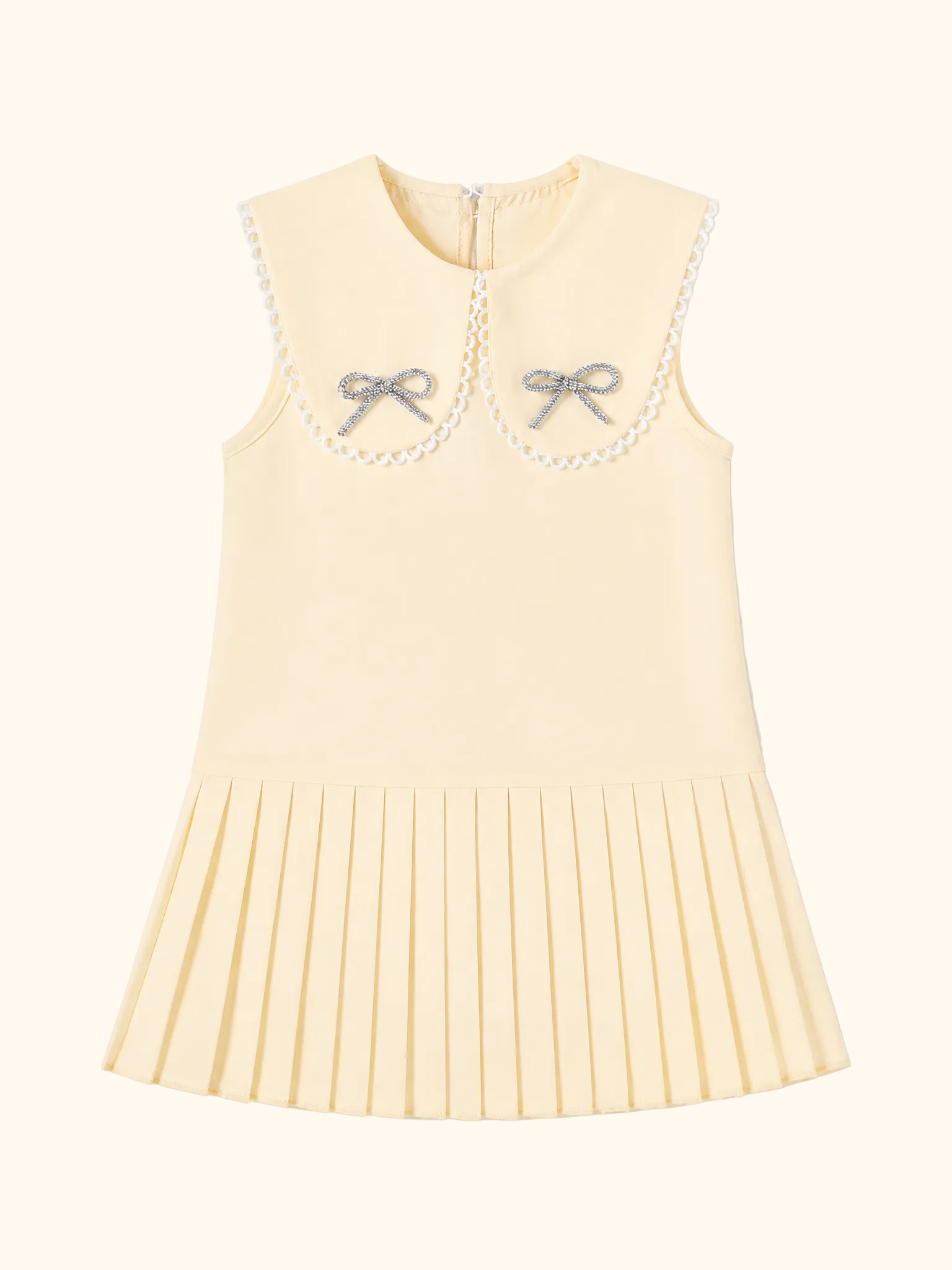 Bow-Accented Pleated Dress