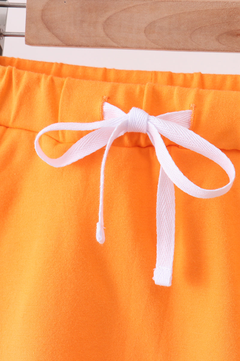 Scallop Hem Bow Skort - Orange
