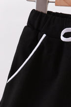 Scallop Hem Bow Skort - Black