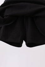 Scallop Hem Bow Skort - Black